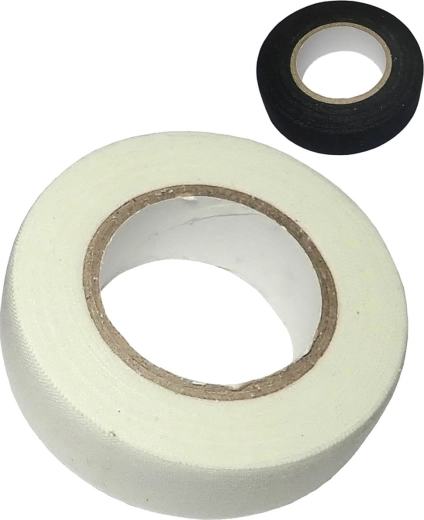 Bandă sport textilă pentru crosă de hochei 2 cm x 10 m (negru/alb) - 1 bucată