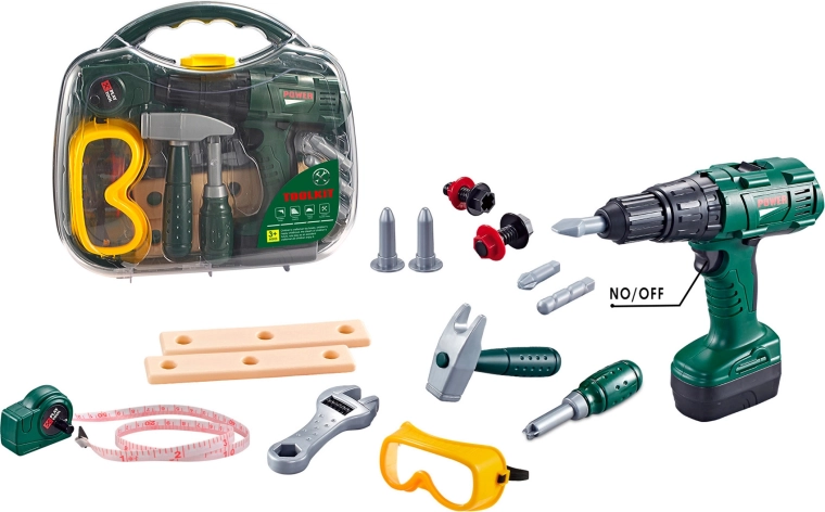 Set de unelte pentru copii în valiză cu șurubelniță electrică