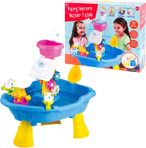 Măsuță de apă cu unicorn PLAYGO – set de 20 de piese