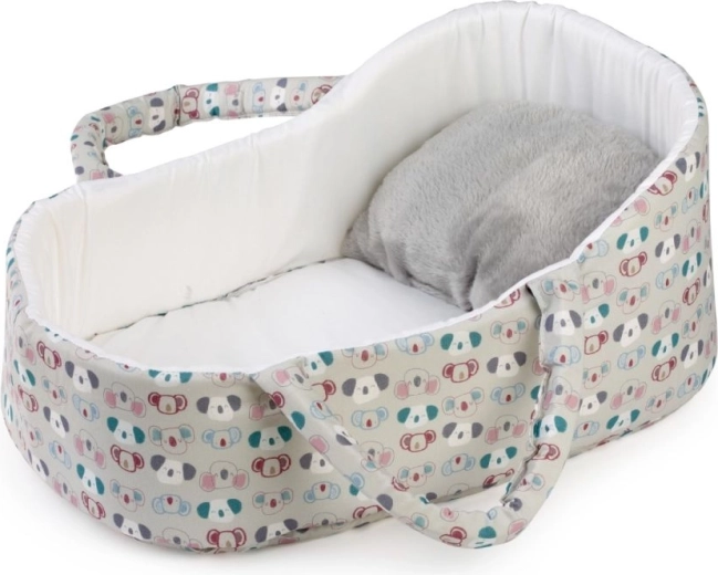 Coșuleț textil portabil Guca pentru păpuși de 42–46 cm