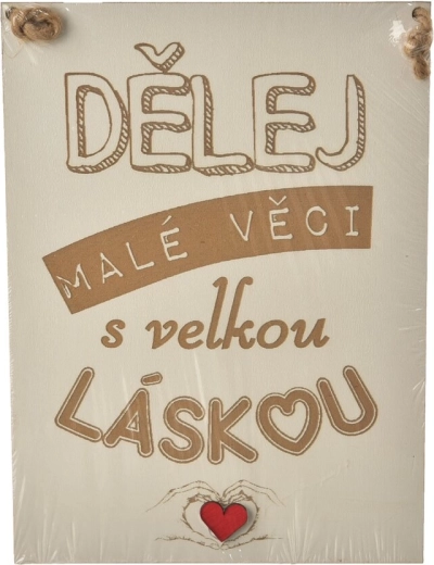 Plăcuță decorativă din lemn „Fă lucrurile mici” 20 × 28 cm
