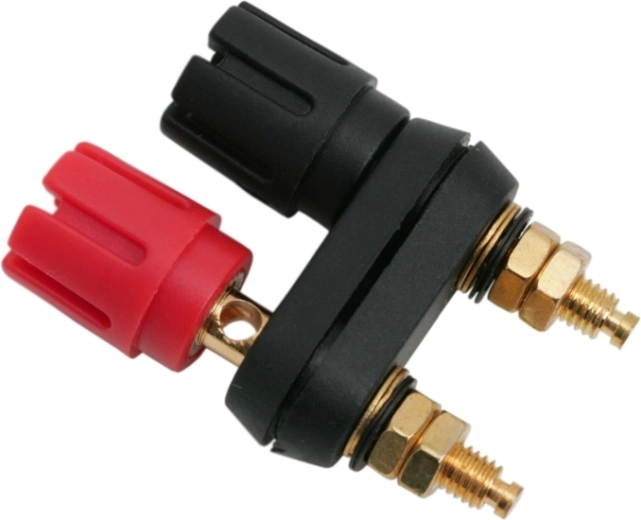 Terminal audio încastrat tip banană cu două prize