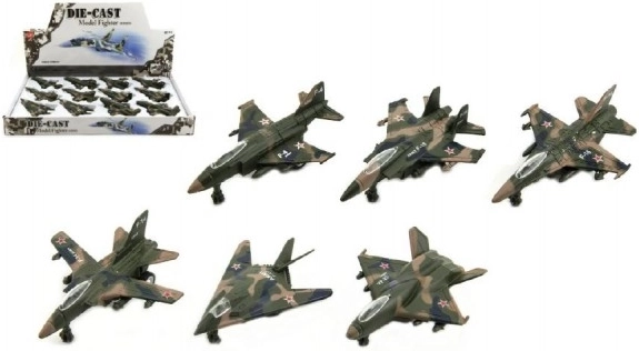 Avion de vânătoare militar din metal și plastic 9 cm