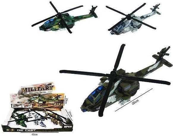 Elicopter militar 20 cm cu lumină și sunet