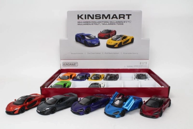 McLaren – model auto metalic 13 cm cu uși care se deschid și mecanism pull-back