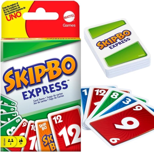 Mattel Skip-Bo Express – joc de cărți strategic rapid