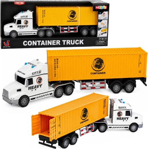 Camion TIR pentru copii cu container detașabil, lumini și sunete 54 cm (galben) - 1 bucată