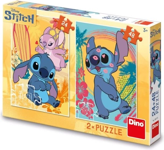 STITCH Îndrăgostit puzzle pentru copii, 24 și 48 piese