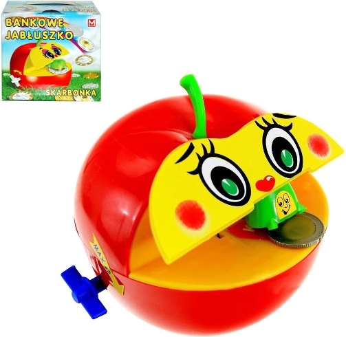 Pușculiță măr cu introducere automată a monedelor