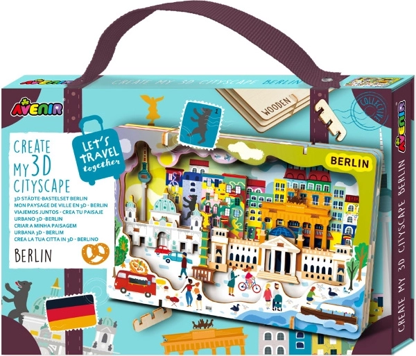 Puzzle 3D din lemn panoramă urbană Berlin Avenir