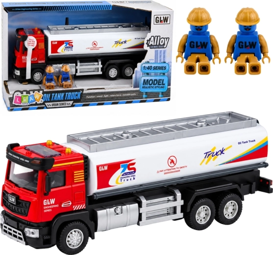 Cisternă metalică cu motor cu inerție, cu lumini și sunete 1:40 - 1 bucată