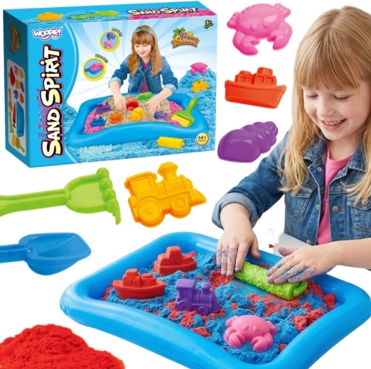 Woopie Sand Spirit nisip kinetic – set cu piscină gonflabilă și forme 3+
