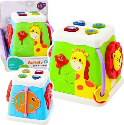 Cub educațional interactiv multifuncțional cu lumini și sunete