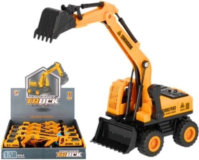 Excavator de construcții pentru copii cu mecanism pull-back