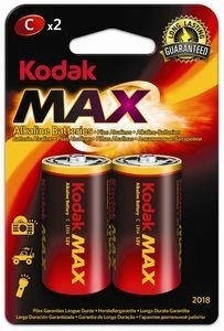 Baterii alcaline KODAK Alkaline Max C 1,5 V, 2 buc