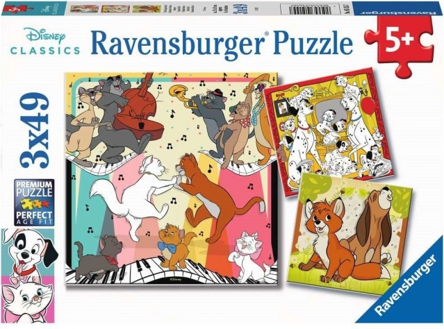 Ravensburger puzzle Disney Classics: animăluțe bine dispuse 3×49 piese