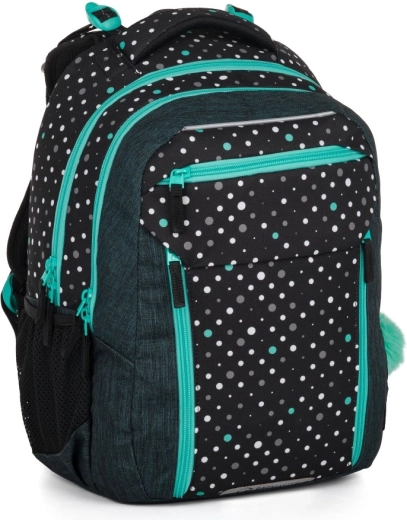 Bagmaster Porto ghiozdan școlar negru-turcoaz