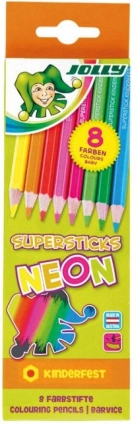 Creioane colorate Jolly Supersticks Neon – 8 culori