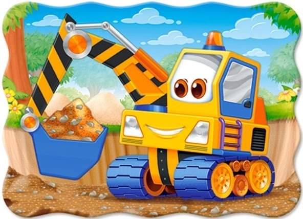 Puzzle buldozer galben