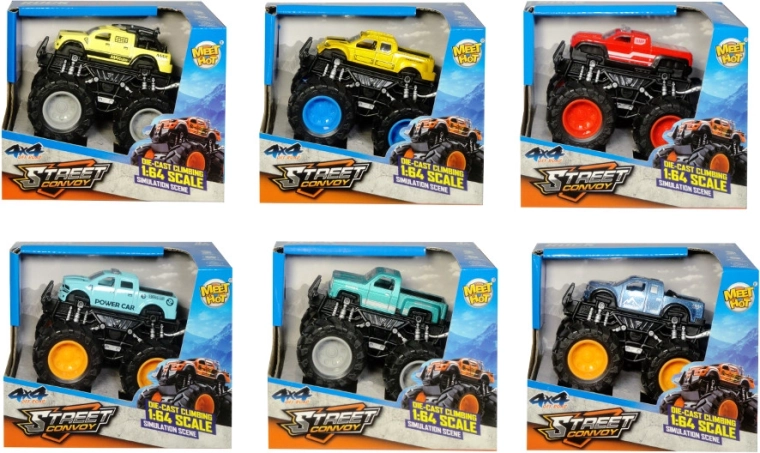 Monster truck de curse cu mecanism cu fricțiune 1:64 - 1 bucată