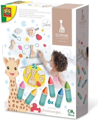 SES Sophie la girafe creioane cerate pentru baie și figurine din spumă
