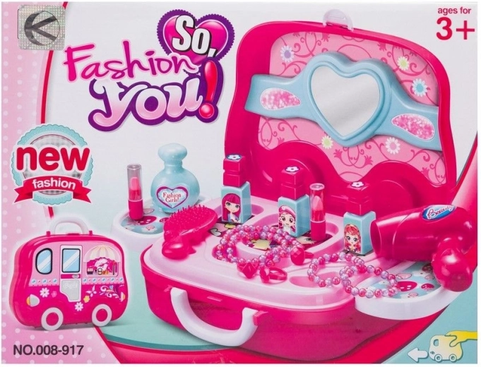 Set de toaletă cu cosmetice într-o valiză – 19 piese