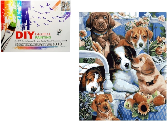 Pictură după numere – căței