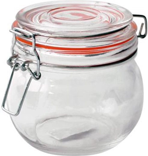 Borcan din sticlă cu închidere tip clemă 450 ml