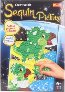 Tablou cu paiete strălucitoare Dinozaur