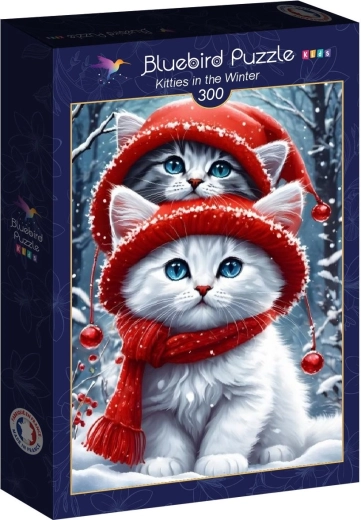 Puzzle Bluebird pisicuțe iarna 300 de piese