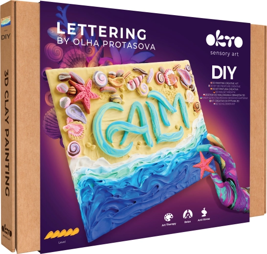 Set artistic OKTO Lettering pentru pictură cu pastă Calm 30 × 40 cm