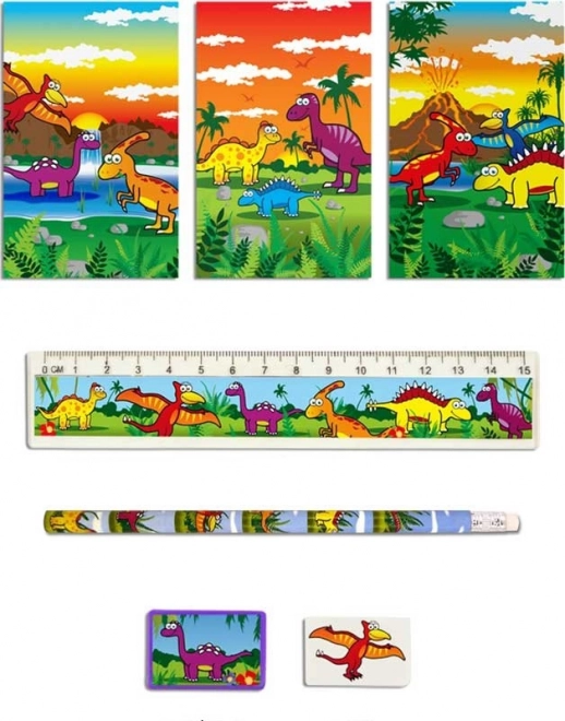 Set de scris cu motiv dinozauri
