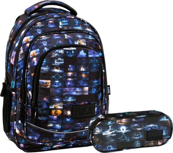 Set școlar BackUP Cosmic cat 2v1 (rucsac și penar)