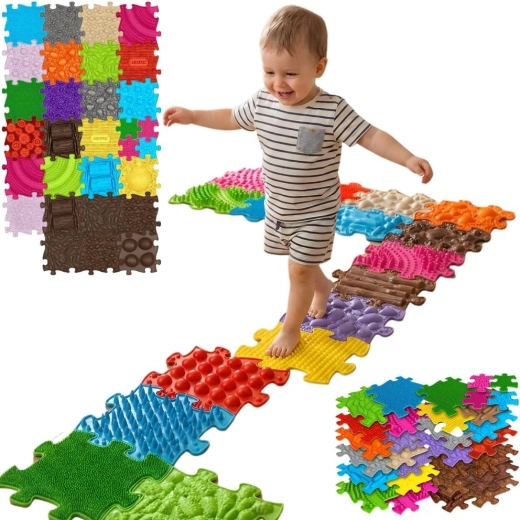 Woopie covoraș ortopedic senzomotor Royal Puzzle, 26 piese + 4 mici