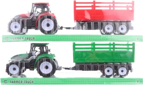 Tractor din plastic cu remorcă pentru copii