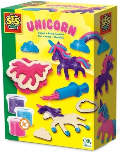 SES plastilină modelatoare unicorn neon și sclipici