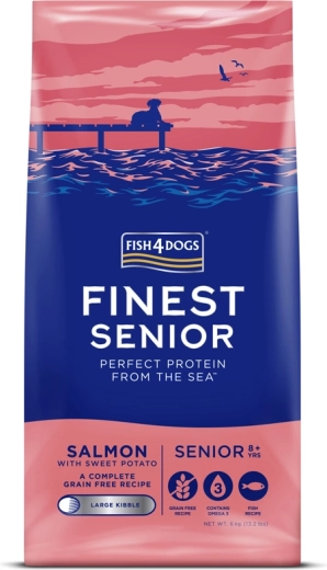 Fish4Dogs hranule pentru câini mari seniori somon cu cartofi dulci 6 kg