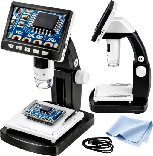 Microscop digital LCD 4,3" cu iluminare LED și mărire până la 1000×