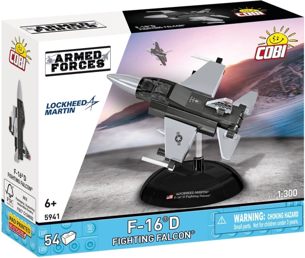 COBI Armed Forces avion de vânătoare Lockheed Martin F-16D Fighting Falcon 1:300 (54 piese)
