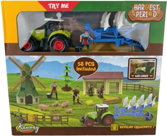 Set de fermă cu tractor cu lumini și sunete