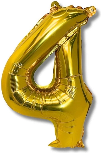 Balon din folie cifră 4, 40 cm, auriu