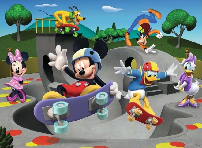 Puzzle Mickey și Minnie: În parcul de skate XXL 100 piese