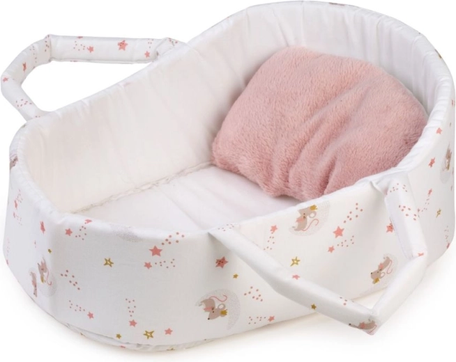 Coș textil portabil Guca pentru păpuși de 42–46 cm