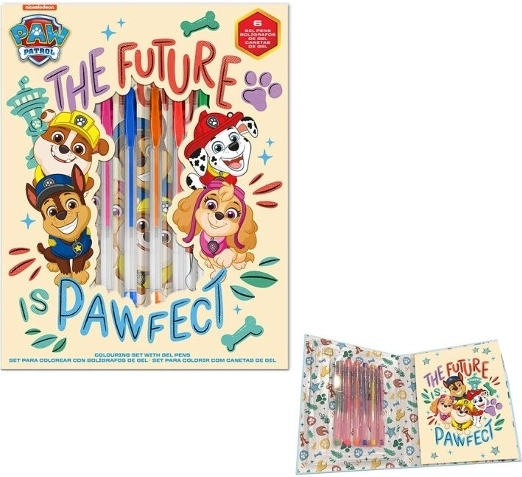 Set de rechizite cu 6 pixuri gel și caiet dictando PAW PATROL