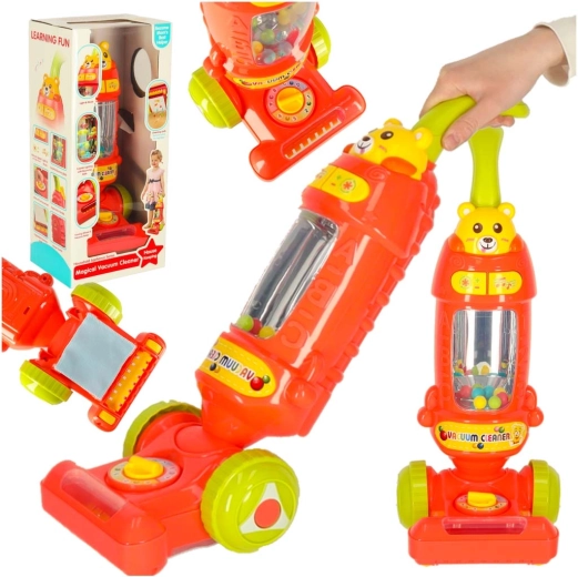 Aspirator vertical interactiv pentru copii cu sunete, zmeuriu, 46 cm