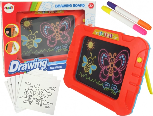 Tablă magică iluminată cu șabloane și markere