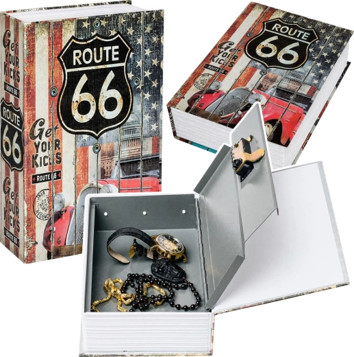 Carte-seif pentru chei cu motiv Route 66
