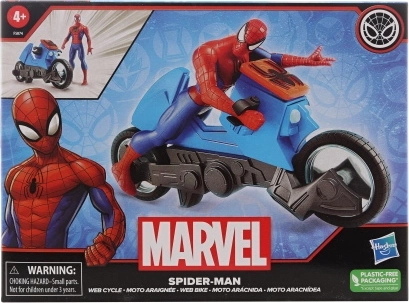 Marvel Spider‑Man: motocicletă cu figurină de acțiune