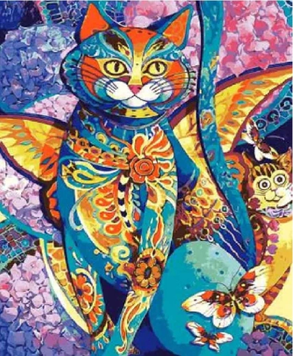 Norimpex pictură cu diamante Pisică cu aripi 30 × 40 cm