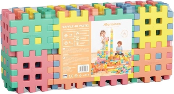 Cuburi de construcție pastelate, 48 de piese